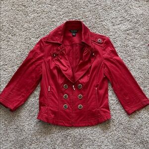 White House Black Market Red Trench Coat